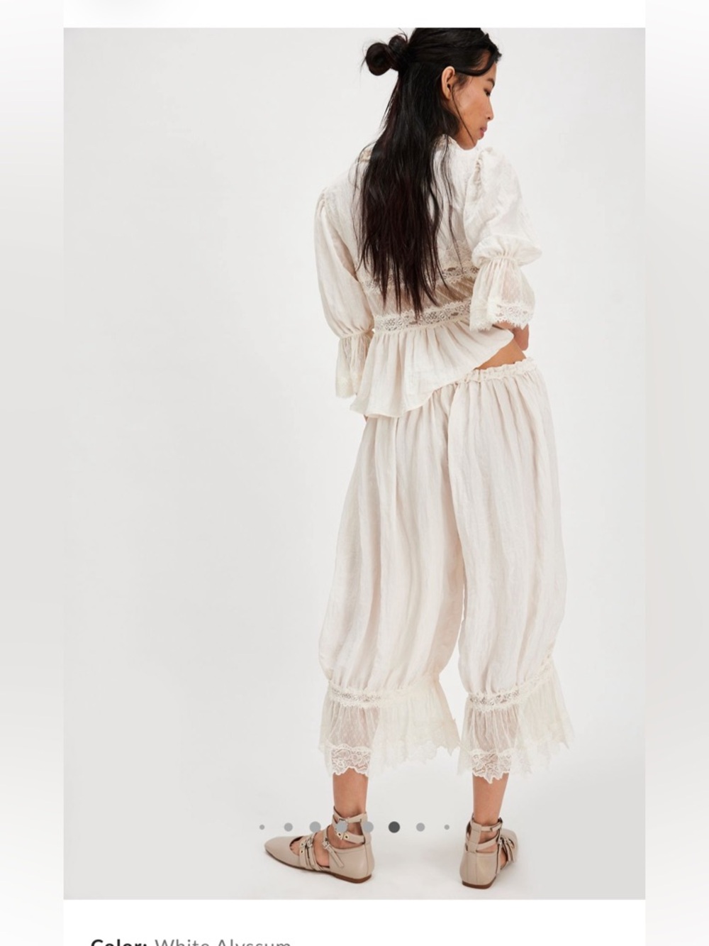 Free People Intimately Forever Young Lace Bloomers in White Alyssium - Picture 7 of 13